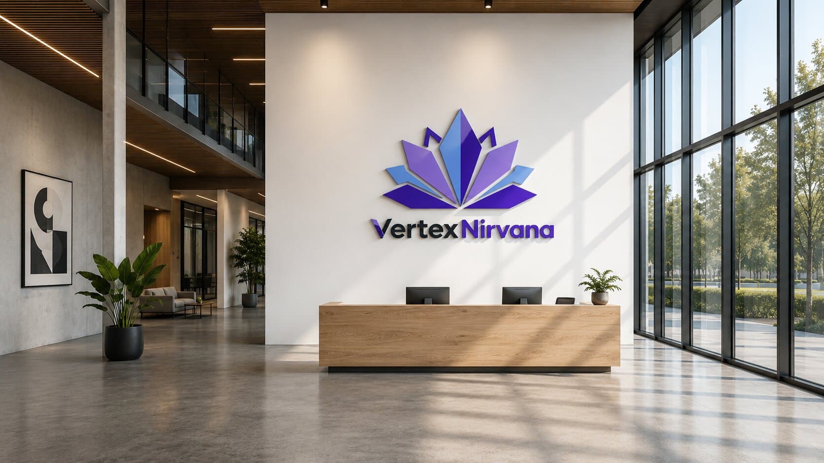 Abstract VertexNirvana technology and connected systems visualization